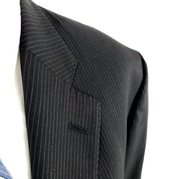 Brooks‎ Brothers 1818 Regent Wool 3 Button Suit Jacket 42R Gray Striped - Picture 2 of 10